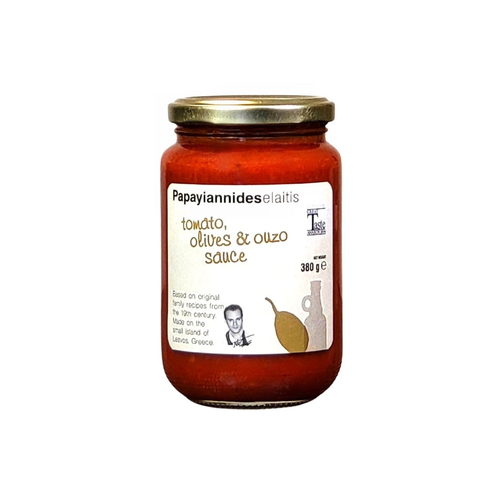 Papayiannides Tomato, Olives & Ouzo Sauce 380g Mediterranean Gourmet