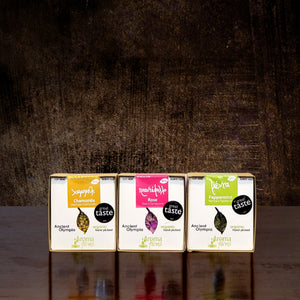 
                  
                    The Aroma Farms Tea Gift Set features loose, fresh, pure Greek Chamomile, Rose Petals and Peppermint.
                  
                
