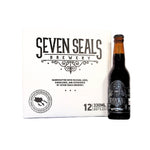 SEVEN SEALS The Black Horseman 'FAMINE' is a handcrafted traditional OATMEAL STOUT. A full-bodied, malty and mysterious black beer full of surprises with chocolate and coffee aromas, vanilla and cocoa notes and a rich, sweet, alcoholic aftertaste. 330ml bottle. Case 12.