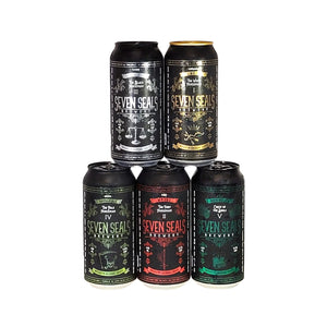 
                  
                    SEVEN SEALS Mixed 5 Pack features the first four seals, The Four Horsemen of the Apocalypse and the fifth seal, The Chest of Souls. 440ml can set.
                  
                