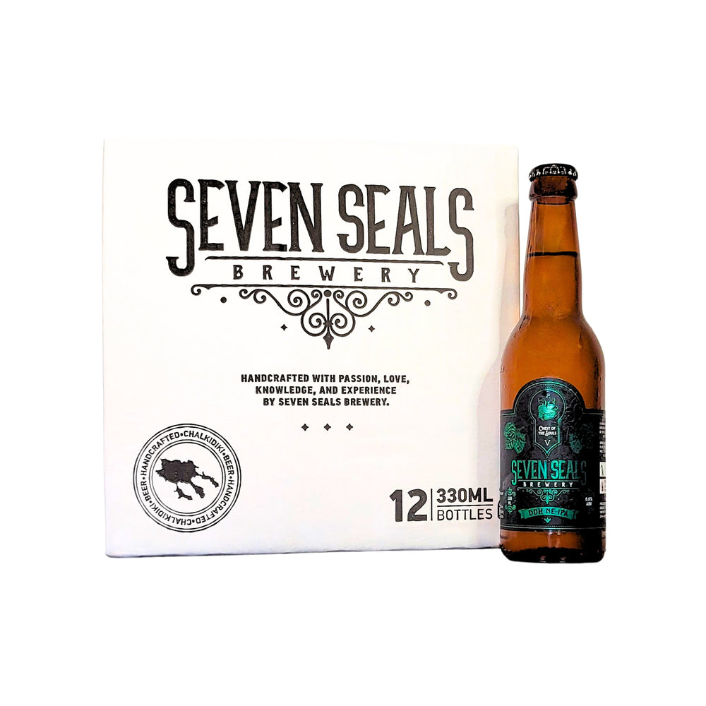 SEVEN SEALS CHEST OF SOULS is a handcrafted, cloudy, DOUBLE DRY HOPPED NE IPA. 330ml Bottle, Case 12.