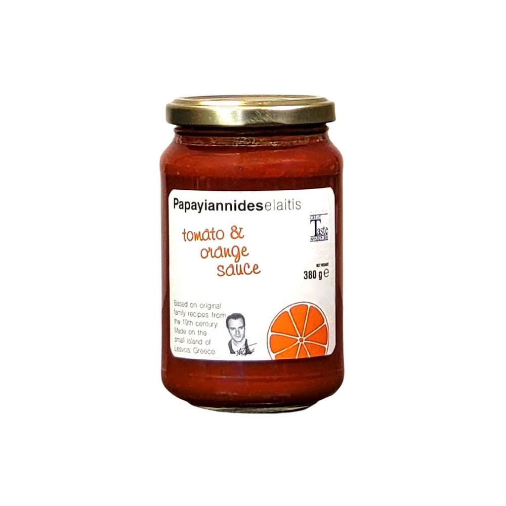 Papayiannides Tomato and Orange Sauce from the island of Lesvos, Greece adds a modern twist to traditional family recipes from the 19th Century. A taste sensation, and a winner of national and international awards, this unique combination brings together tomato with orange and is perfect for white meat dishes.