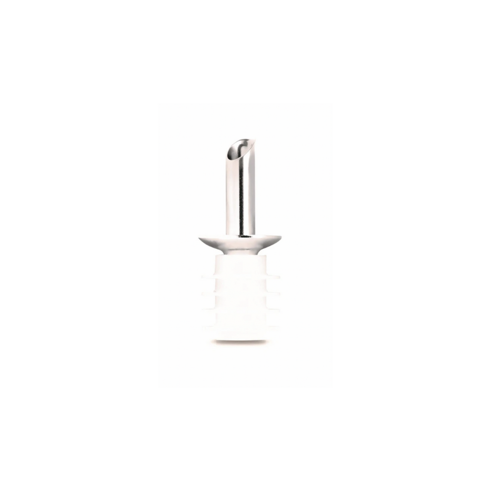 Olipac single olive pourer in stainless steel is non-drip and allows easy pouring and flow control.