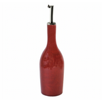 Tourron Cherry Red Ceramic Oil Bottle 'huilier', 500ml, beautifully handcrafted from the South of France.