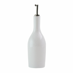 Tourron Snow White Ceramic Oil Bottle 'huilier', 500ml, beautifully handcrafted from the South of France.